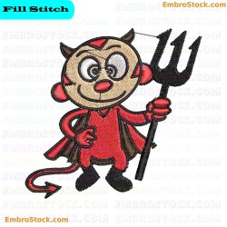 Cartoon Devil Baby Embroidery Design 1