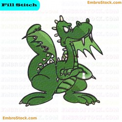 Cartoon Dinosaur Embroidery Design 12