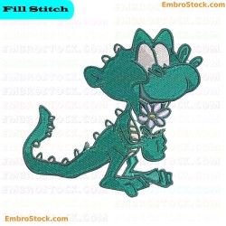 Cartoon Dinosaur Embroidery Design 3