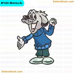 Cartoon Dog Character Embroidery Design 7