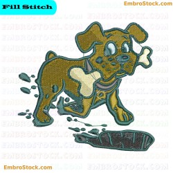 Cartoon Dog Embroidery Design 46