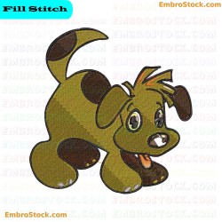 Cartoon Dog Embroidery Design 55