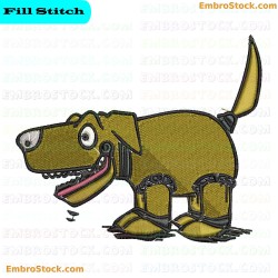 Cartoon Dog Embroidery Design 64