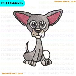 Cartoon Dog Embroidery Design 73