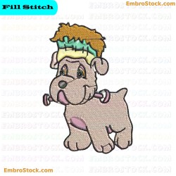 Cartoon Dog Funny Puppies Embroidery Design 1