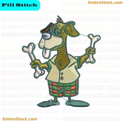 Cartoon Dog In Scottish Attire Embroidery Design 63