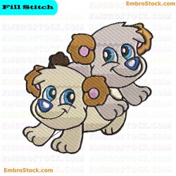 Cartoon Dogs Embroidery Design 12