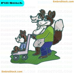 Cartoon Dogs Embroidery Design 33