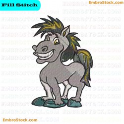 Cartoon Donkey Embroidery Design 2