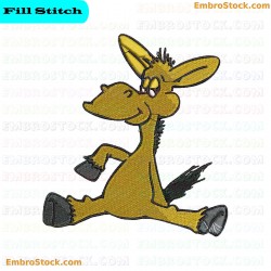 Cartoon Donkey Embroidery Design 38