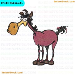 Cartoon Donkey Embroidery Design 7