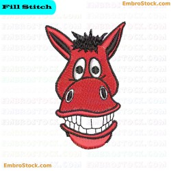 Cartoon Donkey Face Embroidery Design 9