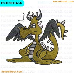 Cartoon Dragon Embroidery Design 14