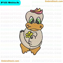 Cartoon Duck Embroidery Design 18