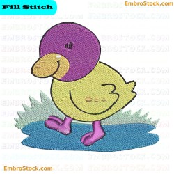 Cartoon Duck Embroidery Design 8