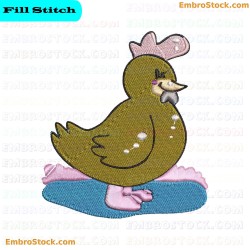 Cartoon Duck Farm Critters Embroidery Design 5