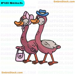 Cartoon Ducks Embroidery Design 4