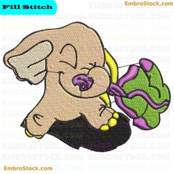 Cartoon Elephant Cute Elephants Embroidery Design 4