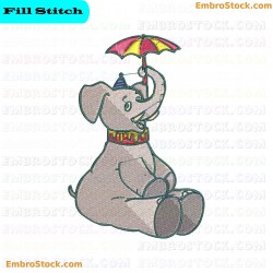 Cartoon Elephant Embroidery Design 15