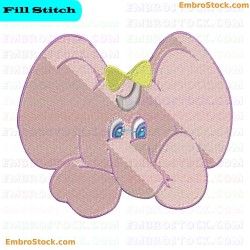 Cartoon Elephant Embroidery Design 29