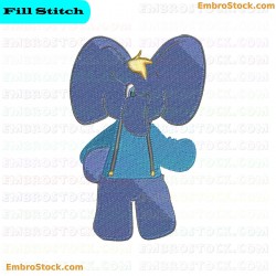 Cartoon Elephant Embroidery Design 34