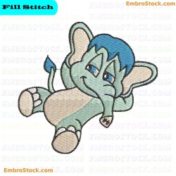 Cartoon Elephant Embroidery Design 5