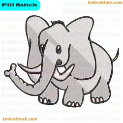 Cartoon Elephant Embroidery Design 9