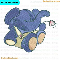 Cartoon Elephant Ragdoll Critters Embroidery Design 5