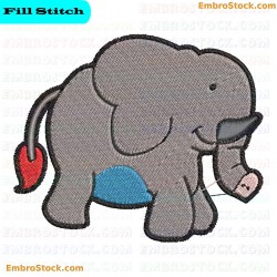 Cartoon Elephant Zoo Designs Embroidery Design 8