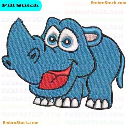 Cartoon Elephant Zoo Embroidery Design 8