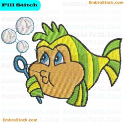 Cartoon Fish Embroidery Design 23