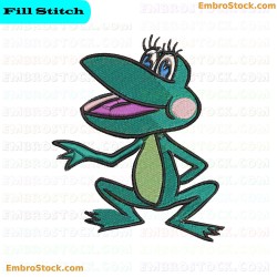 Cartoon Frog Embroidery Design 12