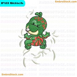 Cartoon Frog Embroidery Design 6