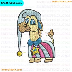 Cartoon Giraffe Character Embroidery Design 18