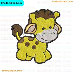 Cartoon Giraffe Embroidery Design 31