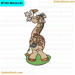 Cartoon Giraffe Embroidery Design 44