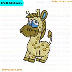 Cartoon Giraffe Embroidery Design 4