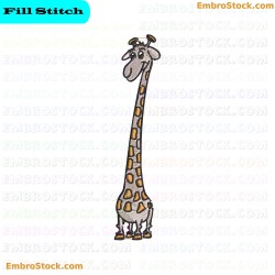 Cartoon Giraffe Embroidery Design 6