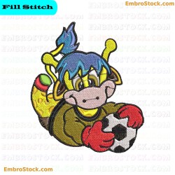 Cartoon Giraffe Playing Soccer Embroidery Design 2