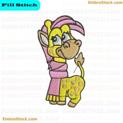 Cartoon Giraffe With Bandages Embroidery Design 17