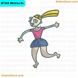 Cartoon Girl Character Boys And Girls Embroidery Design 3