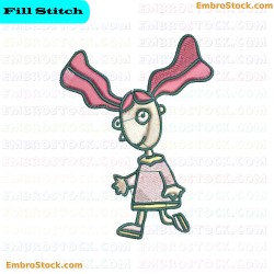 Cartoon Girl Character Embroidery Design 16