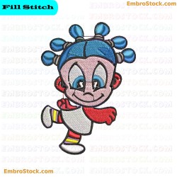 Cartoon Girl Character Embroidery Design 4