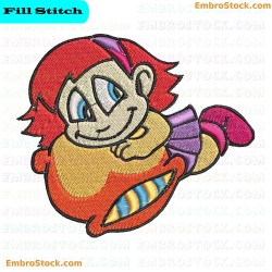 Cartoon Girl Character Sweet Girls Embroidery Design 2