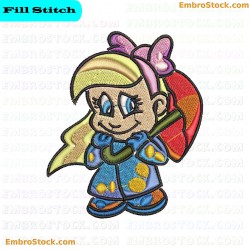 Cartoon Girl Embroidery Design 8