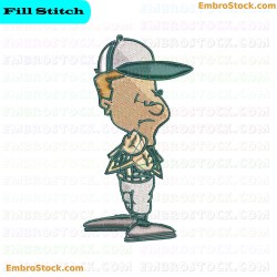 Cartoon Golfer Embroidery Design 1