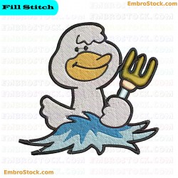 Cartoon Goose Embroidery Design 4