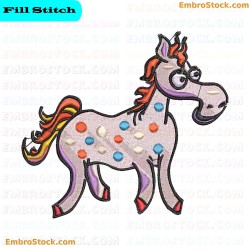 Cartoon Horse Embroidery Design 15