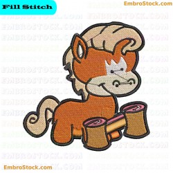 Cartoon Horse Farm Animals Embroidery Design 2