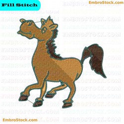 Cartoon Horse Horses Embroidery Design 2